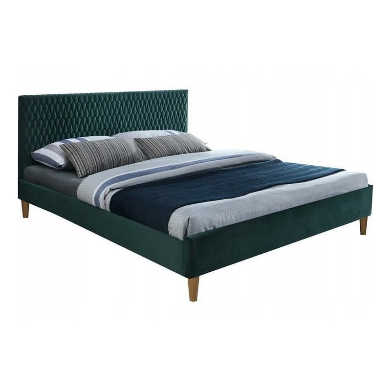 ŁÓŻKO AZURRO VELVET 160X200 KOLOR ZIELONY/DĄB TAPICERKA BLUVEL ŁÓŻKO AZURRO VELVET 160X200 KOLOR ZIELONY/DĄB TAPICERKA BLUVEL