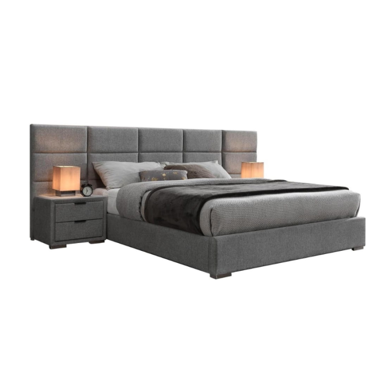 Łóżko tapicerowane nowoczesne LUKKA 160x200 z dużym zagłówkiem