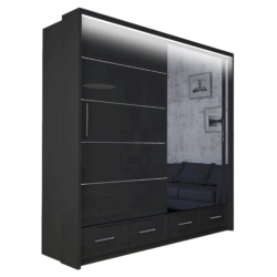 Szafa przesuwna Onyx z lustrem i oświetleniem LED 203cm