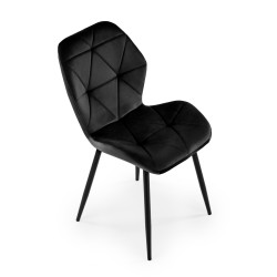 Krzesło Tapicerowane do Jadalni Mirabel Czarny Welur