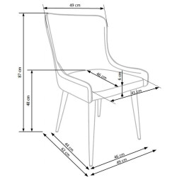 Krzesło K333 jasny popiel / ciemny popiel HALMAR