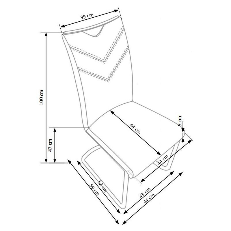 Krzesło tapicerowane Luxe popielate
