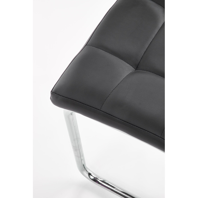 Krzesło K147 czarne tapicerowane z pikowaniami HALMAR