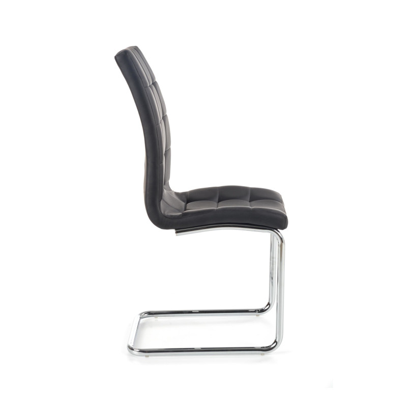 Krzesło K147 czarne tapicerowane z pikowaniami HALMAR