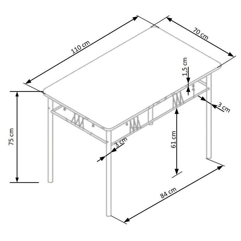 FAUST zestaw stół + 4 krzesła dąb sonoma