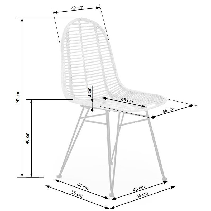 Krzesło K337 Rattan Naturalny Halmar