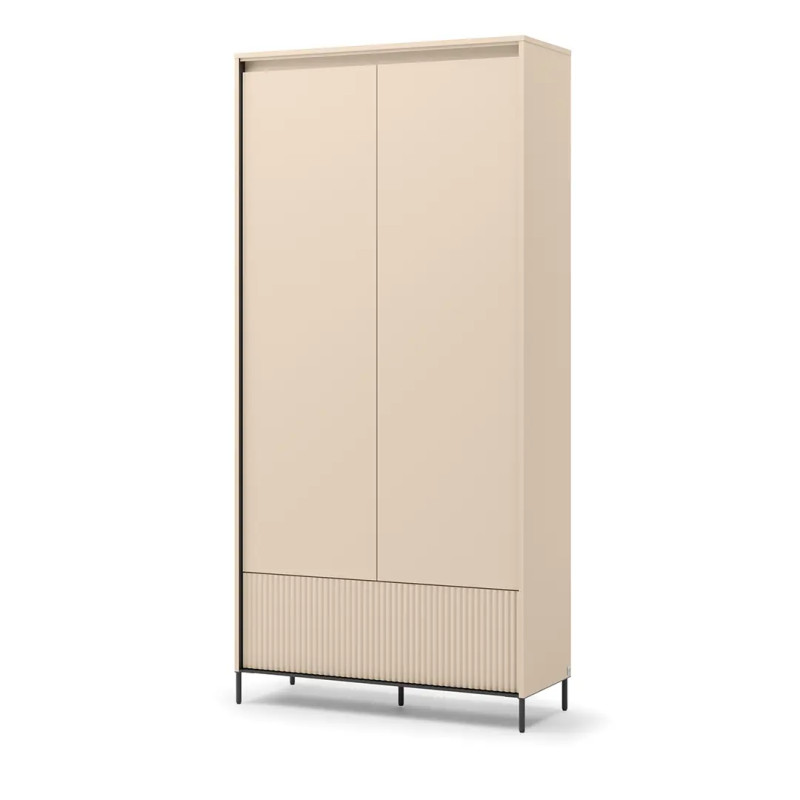 Szafa dwudrzwiowa Trend TG-02 Lenart Meble beż piaskowy/czarny