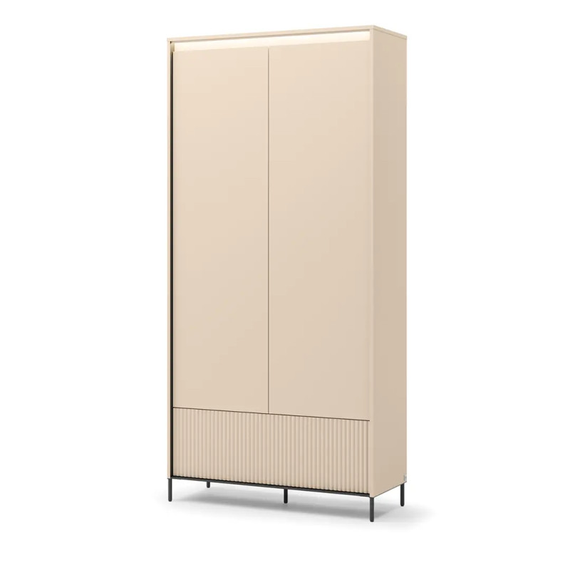 Szafa dwudrzwiowa Trend TG-02 Lenart Meble beż piaskowy/czarny