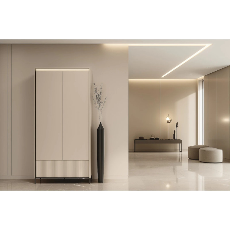 Szafa dwudrzwiowa Trend TG-02 Lenart Meble beż piaskowy/czarny