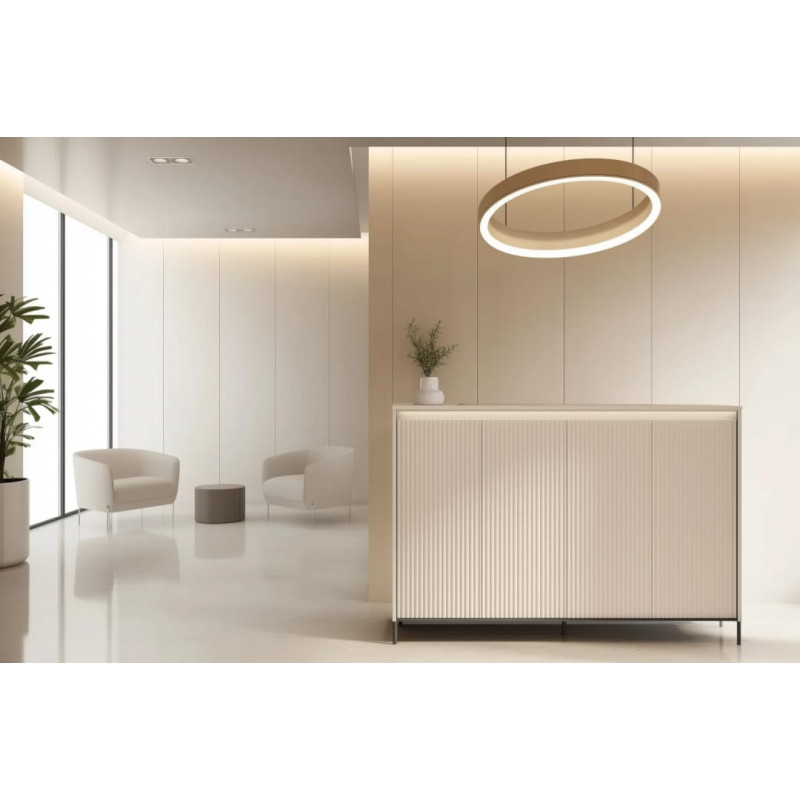 Komoda Trend TG-04 Lenart Meble beż piaskowy/czarny