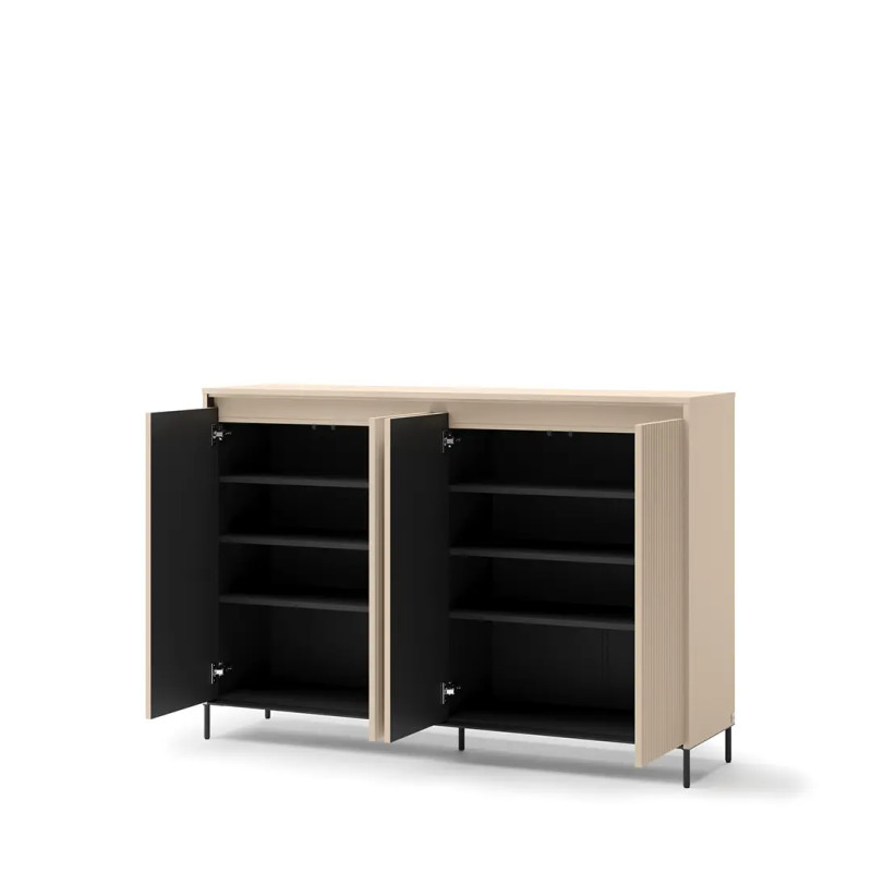 Komoda Trend TG-04 Lenart Meble beż piaskowy/czarny