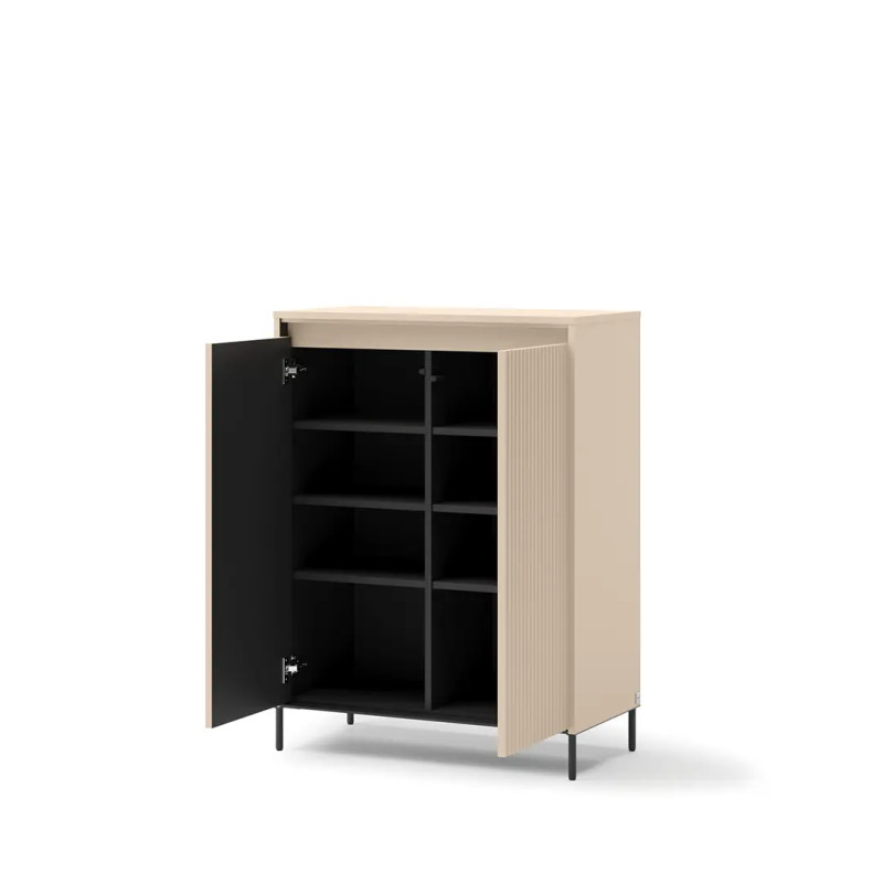 Dwudrzwiowa komoda Trend TG-03 Lenart Meble beż piaskowy/czarny