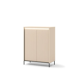 Dwudrzwiowa komoda Trend TG-03 Lenart Meble beż piaskowy/czarny