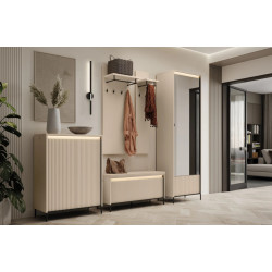 Szafa dwudrzwiowa Trend TG-02 Lenart Meble beż piaskowy/czarny Szafa dwudrzwiowa Trend TG-02 Lenart Meble beż piaskowy/czarny