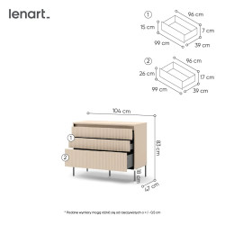 Komoda z szufladami Trend TS-05 Lenart Meble beż piaskowy/czarny