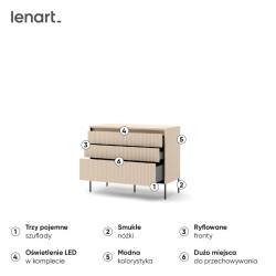 Komoda z szufladami Trend TS-05 Lenart Meble beż piaskowy/czarny