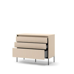Komoda z szufladami Trend TS-05 Lenart Meble beż piaskowy/czarny