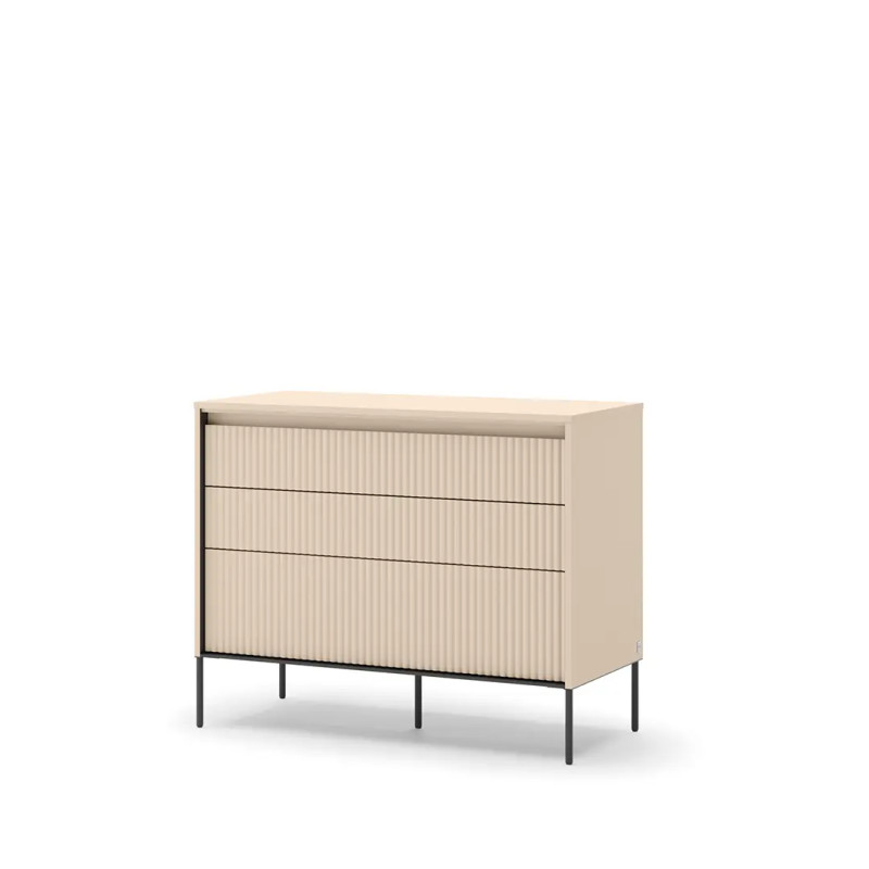 Komoda z szufladami Trend TS-05 Lenart Meble beż piaskowy/czarny
