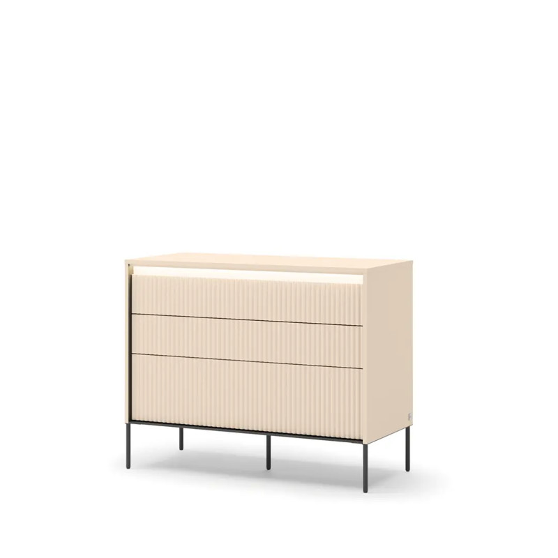 Komoda z szufladami Trend TS-05 Lenart Meble beż piaskowy/czarny
