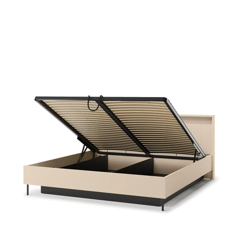 Łóżko 180x200 Trend TS-03 Lenart Meble beż piaskowy/czarny