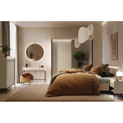 Łóżko 180x200 Trend TS-03 Lenart Meble beż piaskowy/czarny