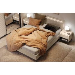 Łóżko 180x200 Trend TS-03 Lenart Meble beż piaskowy/czarny