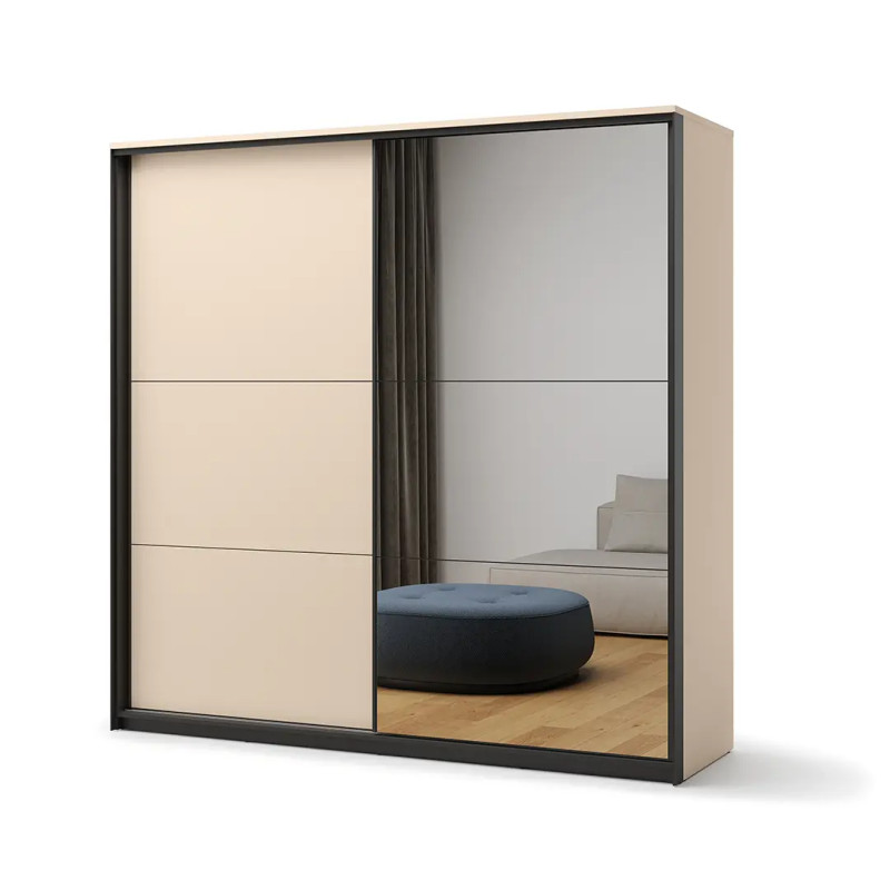 Szafa przesuwna 220cm EN-01 Lenart Meble beż/czarny