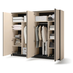 Pojemna szafa 250cm EN-06 Lenart Meble beż/czarny Pojemna szafa 250cm EN-06 Lenart Meble beż/czarny