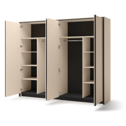 Pojemna szafa 250cm EN-06 Lenart Meble beż/czarny Pojemna szafa 250cm EN-06 Lenart Meble beż/czarny