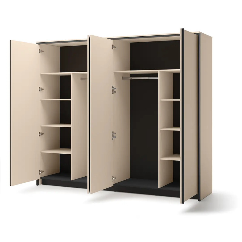 Pojemna szafa 250cm EN-06 Lenart Meble beż/czarny