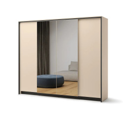 Pojemna szafa 250cm EN-06 Lenart Meble beż/czarny Pojemna szafa 250cm EN-06 Lenart Meble beż/czarny