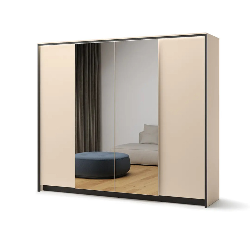 Pojemna szafa 250cm EN-06 Lenart Meble beż/czarny Pojemna szafa 250cm EN-06 Lenart Meble beż/czarny