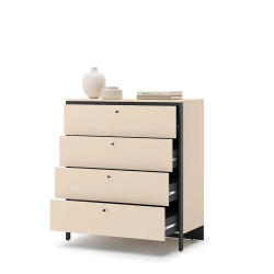 Komoda z szufladami EN-03 Lenart Meble beż/czarny