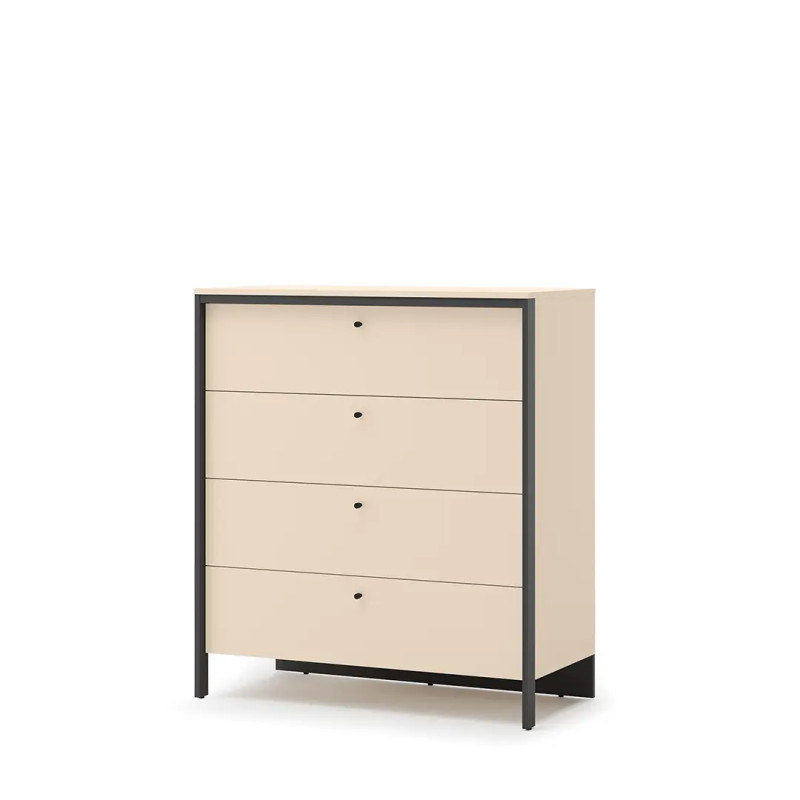Komoda z szufladami EN-03 Lenart Meble beż/czarny