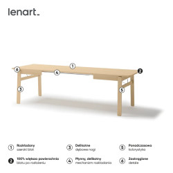 Stół rozkładany 149-269 Plot PT-01 Lenart Dąb Jasny