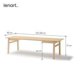 Stół rozkładany 149-269 Plot PT-01 Lenart Dąb Jasny
