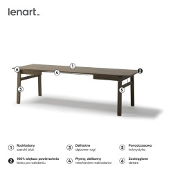 Stół rozkładany 149-269 Plot PT-01 Lenart Dąb Ciemny