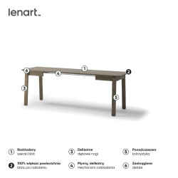 Stół rozkładany 104-224 Plot PT-02 Lenart Dąb Ciemny