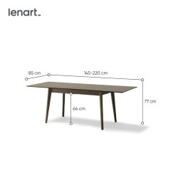 Stół rozkładany 145-220 Plot PT-03 Lenart Dąb Ciemny