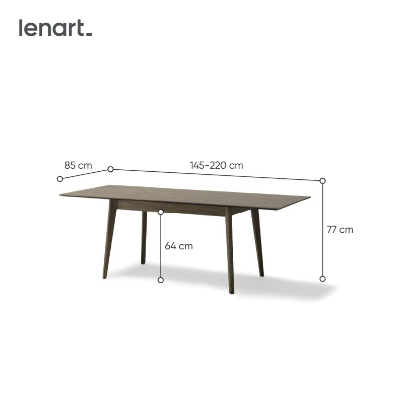 Stół rozkładany 145-220 Plot PT-03 Lenart Dąb Ciemny