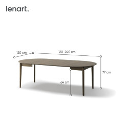 Okrągły stół rozkładany 120-240 Plot PT-04 Lenart Dąb Ciemny