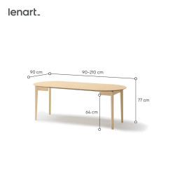 Okrągły stół rozkładany 90-210 Plot PT-05 Lenart Dąb Jasny