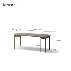 Okrągły stół rozkładany 90-210 Plot PT-05 Lenart Dąb Ciemny