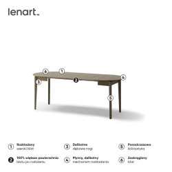 Okrągły stół rozkładany 90-210 Plot PT-05 Lenart Dąb Ciemny