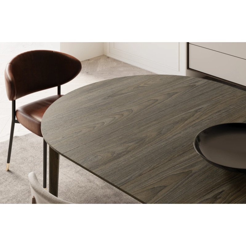 Okrągły stół rozkładany 90-210 Plot PT-05 Lenart Dąb Ciemny