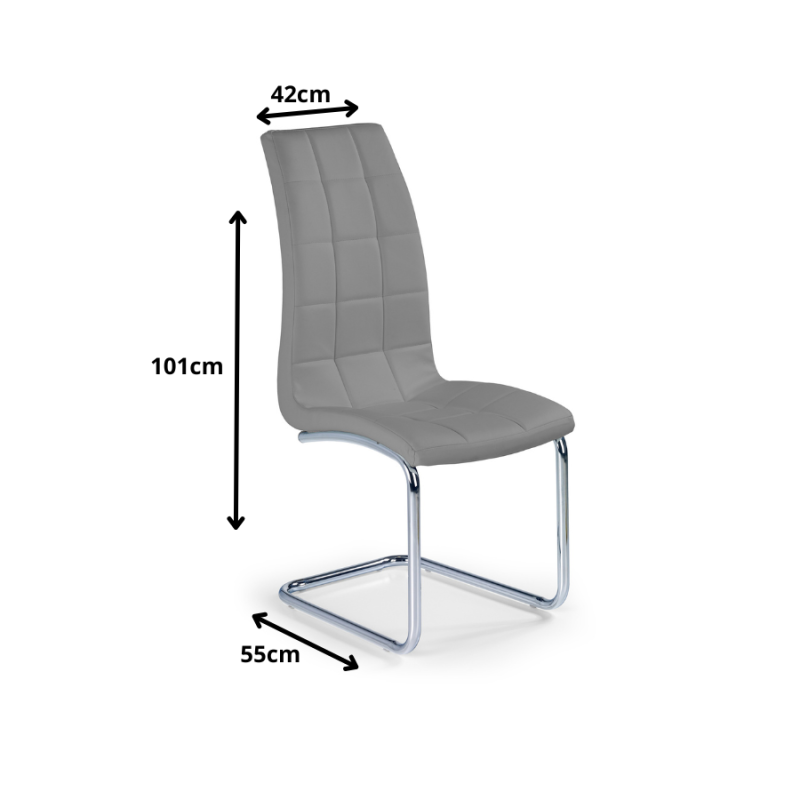 Krzesło tapicerowane z pikowaniami Verno szare