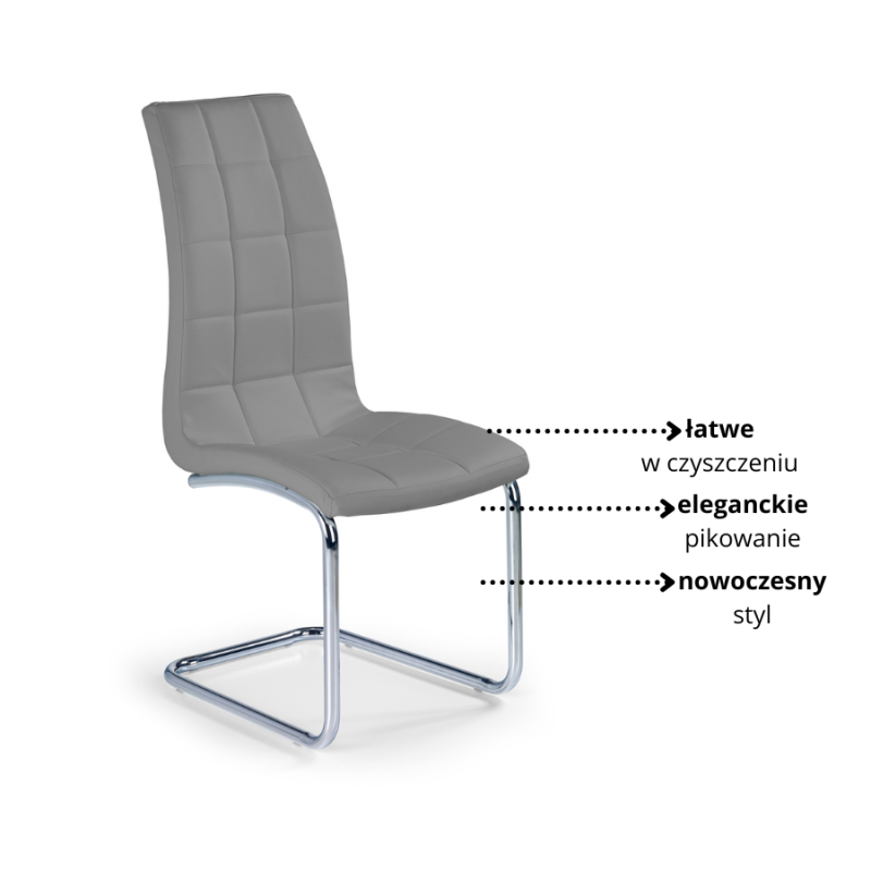 Krzesło tapicerowane z pikowaniami Verno szare