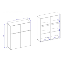 Wysoka komoda Cross biały/czarny Wysoka komoda Cross biały/czarny
