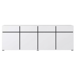 Nowoczesna komoda z czterema szufladami Cross 25 biały/czarny Nowoczesna komoda z czterema szufladami Cross 25 biały/czarny