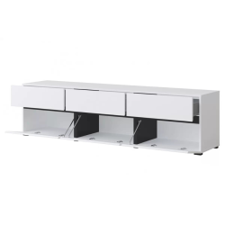 Szafka RTV z trzeba szufladami Cross 41 biały/czarny